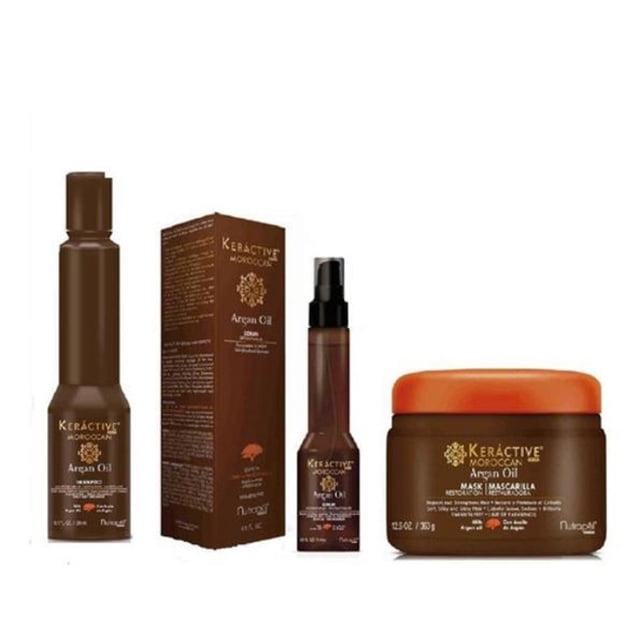 Kit Moroccan Argán Oil Shampoo + Serúm + Mascarilla Nutrapel Nutrapel Argán