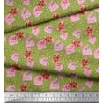 thumbnail image 2 of Soimoi Green Heavy Satin Fabric Envelope,Star & Heart Print Sewing Fabric Yard 54 Inch Wide, 2 of 3