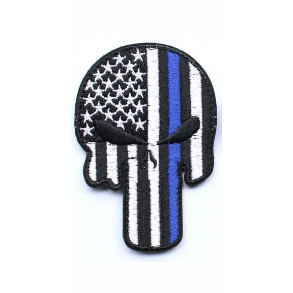 Thin Blue Line Punisher Black eyes Morale Patch
