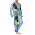 thumbnail image 2 of Salouo Prague Ratter Dog in Bathtub Print Button-Front Long Sleeve Pajama Set for Men, Soft 2Pjs Men's Long Sleeve Sleepwear-XX-Large, 2 of 7