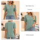 thumbnail image 5 of Blusa informal de verano con cuello redondo y estampado de jacquard calado para fiestas, talla M, elegante blusa verde para mujer, 5 of 6