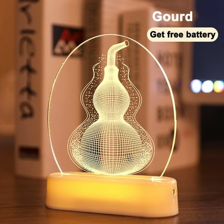 

AIEOTT Decorative Light Room Decoration Light 3D Ornaments Battery Night Light
