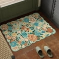 thumbnail image 6 of WIP0NKEN 2x3 Floral Area Rugs Machine Washable Non-Slip Botanical Scalloped Rug for Living Room Bedroom, Modern Farmhouse Floor Mat with Vintage Flowers Pattern, Home Decor Indoor Low Pile Green, 6 of 8