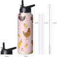 thumbnail image 2 of 40oz Cute Chicken Water Bottle with Handle and Flip Straw, Rooster Sports Stainless Steel Insulated Cup, Travel Coffee Mug Tumbler, Birthday Thanksgiving Day Chritmas Gifts for Women Animal Lovers, 2 of 6