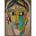 thumbnail image 2 of Alexej von Jawlensky 19x24 Gold Ornate Framed and Double Matted Museum Art Print Titled - Mystical Head, Head of a Girl (Frontal) (1918), 2 of 4