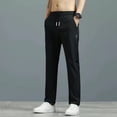 thumbnail image 1 of Pantalones negros con forro polar para hombre, otoño e invierno, estilo coreano, tallas grandes, ajustados, rectos, casuales, 1 of 5