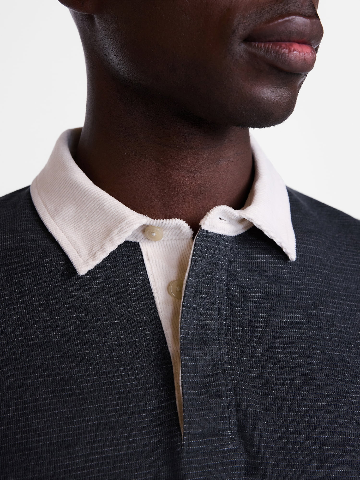 George Men's and Big Men's Rugby Shirt with Long Sleeve, Size S-6XB