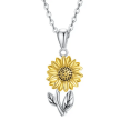 Fashion Golden Sunflower Pendant Necklace Party Stylish Girl Birthday