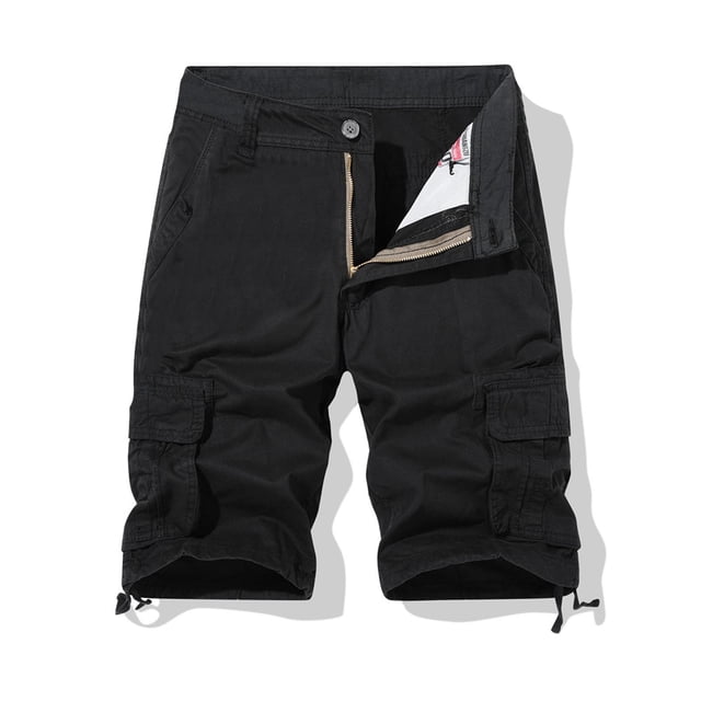 pstuiky Pantalones cortos para hombre, Pantalones cortos cargo casuales de moda para hombre, con bolsillos y botones, cintura elástica Pantalones cortos cargo