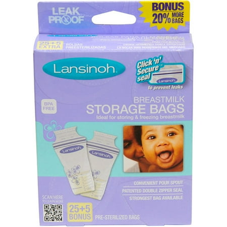 Lansinoh Breastmilk Storage Bags, 30 ct