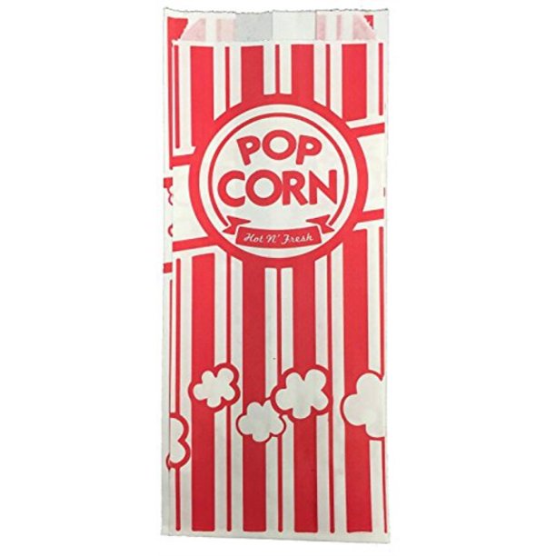 urparty paper popcorn bags, 2 oz, red & white, 50 piece