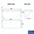 thumbnail image 7 of AmGood 12" Width x 30" Length | Stainless Steel Wall Shelf | Square Edge | Metal Shelving | Heavy Duty | Commercial Grade | Wall Mount | NSF Certified, 7 of 7