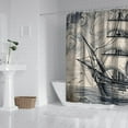thumbnail image 4 of Nautical Sailboat Map Shower Curtains, Farmhouse Shower Curtains for Bathroom,Waterproof Fabric Shower Curtain Set with 12 Hooks Decor 84×72 Inch, 4 of 4