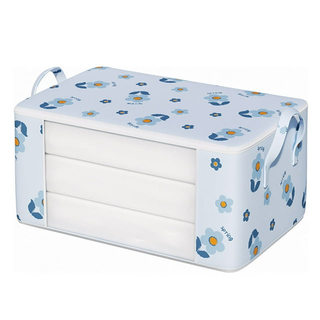 Sac de Rangement pour Fenêtre Transparente Sac de Rangement pour Couette Sac de Rangement pour Vêtements Capacité Imprimé Floral Fenêtre Transparente Grande Capacité de Charge Double Sangles