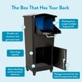 thumbnail image 5 of Architectural Mailboxes Elephantrunk® Package Delivery Box for Outside, Extra Large Lockable with Hopper Door, Heavy Duty Aluminum, Anti-Theft Baffle Porch Pirate Protection, Black, 5 of 9