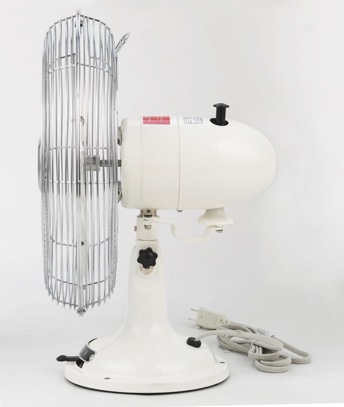 Better Homes & Gardens 12 in Retro 3-Speed Metal Oscillating Tilt-Head Table Fan, White
