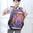 thumbnail image 6 of FORMRS Unisex School Backpack 17" Student Travel Bag with Laptop Compartment, Light Purple Flowers, 6 of 7
