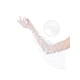 thumbnail image 3 of Guantes de encaje extra largos para mujer Inspire Chic, con puños acampanados, de dedos completos, transparentes con lunares, talla única, lunares grandes blancos, 3 of 6