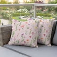 thumbnail image 3 of Spring Summer Flower Outdoor Pillow Covers Pack of 2 Eucalyptus Leaves Countryside Pink Waterproof Throw Pillow Covers Decorative Cushion Cases for Patio Garden Tent Balcony Couch 16x16 inch, 3 of 9