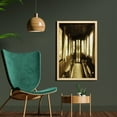 thumbnail image 2 of Antique Wall Art with Frame, Old Vintage Train Salon Inside Historical Transport Windows Curtains Arch Shape, Printed Fabric Poster for Bathroom Living Room, 23" x 35", Sepia, by Ambesonne, 2 of 2