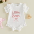 thumbnail image 2 of JUMEYU Newborn Infant Baby Girl Clothes Baby Girl Summer Clothes Oversized Romper T Shirt Short Sleeve Graphic Bodysuit 0 3 6 9 12 18 24 Months (White,6-12 Months), 2 of 9