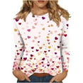 thumbnail image 6 of LIBRCLO Womens Shirts Long Sleeve Crewneck Pullover Tops, Valentines Casual Holiday Graphic T Shirts, 6 of 7