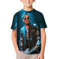 thumbnail image 2 of Johnny Depp Kids Short Sleeve Tee Shirt Novelty Crewneck T-Shirts Unisex Summer Blouse Tops for Boys Girls 100CM, 2 of 8