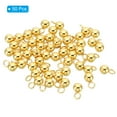 thumbnail image 3 of 50pcs Steel Bead Charm, 4mm Stainless Steel Ball Pendants Charm Metal Round Beads for Jewelry Making, Gold Tone, 3 of 7