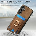 thumbnail image 5 of Allytech for Samsung Galaxy S23 FE 2 in 1 Detachable Wallet Case, Retro PU Leather Ring Kickstand Card Slots Case for Women Men, Strong Magnetic Shockproof Anti-Scratch Slim Case - Brown, 5 of 11