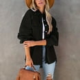thumbnail image 3 of SWSMCLT Women's Button Down Shirt Denim Shacket Long Sleeve Button Raw Hem Winter Outerwear Top Fall Spring Casual Black X-Large, 3 of 4