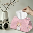 thumbnail image 2 of ZUXONGSY Cute Corgi Tissue Box Cover PU Leather Ttissue Box Cover Rectangle with Snap Button Fashion Tissue Cube Box Cover Wear Resistant Stylish Tissue Box for Home Bathroom Car, 2 of 7