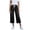 Black, variant on CYRBOKO Women's Capri Pants, Elastic Waist Drawstring Casual Relaxed Fit Denim Capris Blue Size S-2XL