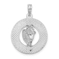thumbnail image 4 of FJC Finejewelers 925 Sterling Silver Rhodium Plated Polished Sanibel Circle with Shell Charm 25 x 18 mm, 4 of 6