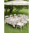 thumbnail image 5 of 60x84 Inch Outdoor Tablecloth with Umbrella Hole Zipper Rectangle Boho Floral Rectangular Tablecloths Outside Waterproof Modern Watercolor Red Blue Flower Plant Patio Table Cover for Picnic Party, 5 of 8