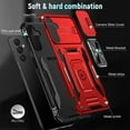 thumbnail image 6 of for Samsung S23 Phone Case for Galaxy S23 FE Case,with Camera Cover and Ring,Heavy Duty Drop Protection Dust Proof Military Protective Tough Durable Phone Cover for 23 FE Case-Red, 6 of 12