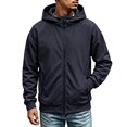 thumbnail image 4 of Zenithor Men's Hooded Windbreaker Jacket Zip Up Rain Coat Solid Long Sleeve Elastic Cuffs Pockets Spring Fall Outdoor Outerwear Navy(XXS-3XL), 4 of 9