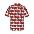 thumbnail image 3 of Uemuo Cute Red Crab Printed Regular Fit Short Sleeve Casual Hawaiian Shirt for Men,Aloha shirt,Tropical shirt,Floral print shirt,Vacation Beach shirt-Large, 3 of 9