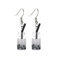 thumbnail image 2 of Jiaroswwei Hooks Earrings Bubble Tea Long Dangle Women Drink Drop Earrings Jewelry for Party, 2 of 8