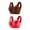 Red+Brown, variant on ShomPort Women's Everyday Bra Push up Full Coverage Lift Bra Wirefree Plus Size Padded Bras 2 Pack