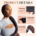 thumbnail image 3 of Hair Weave Sleeve for Locs with Drawstring, Elastic Band for Bun, Black 2pcs, 3 of 7