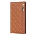 thumbnail image 2 of For Iphone 14 Plus Grid Texture Lanyard Zipper Leather Phone Case(Brown), iPhone 13, 2 of 6