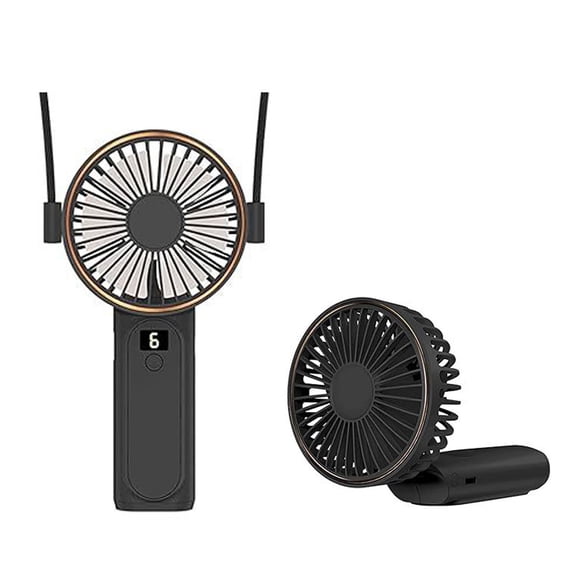 Yoofe Portable Handheld Fan, [Up to 4-18 Working Hours] 180° Foldable Personal Fans, USB Rechargeable Mini Hand Fan for Travel/Summer/Outdoor/Office, 6 Speeds Adjustable, LED Display,Black