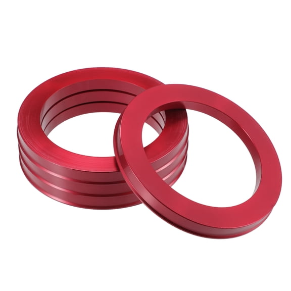 Unique Bargains 4 Pcs Car Hub Centric Rings OD 106mm to ID 78.1mm Hub Centric Rings Wheel Bore Center Spacer Red