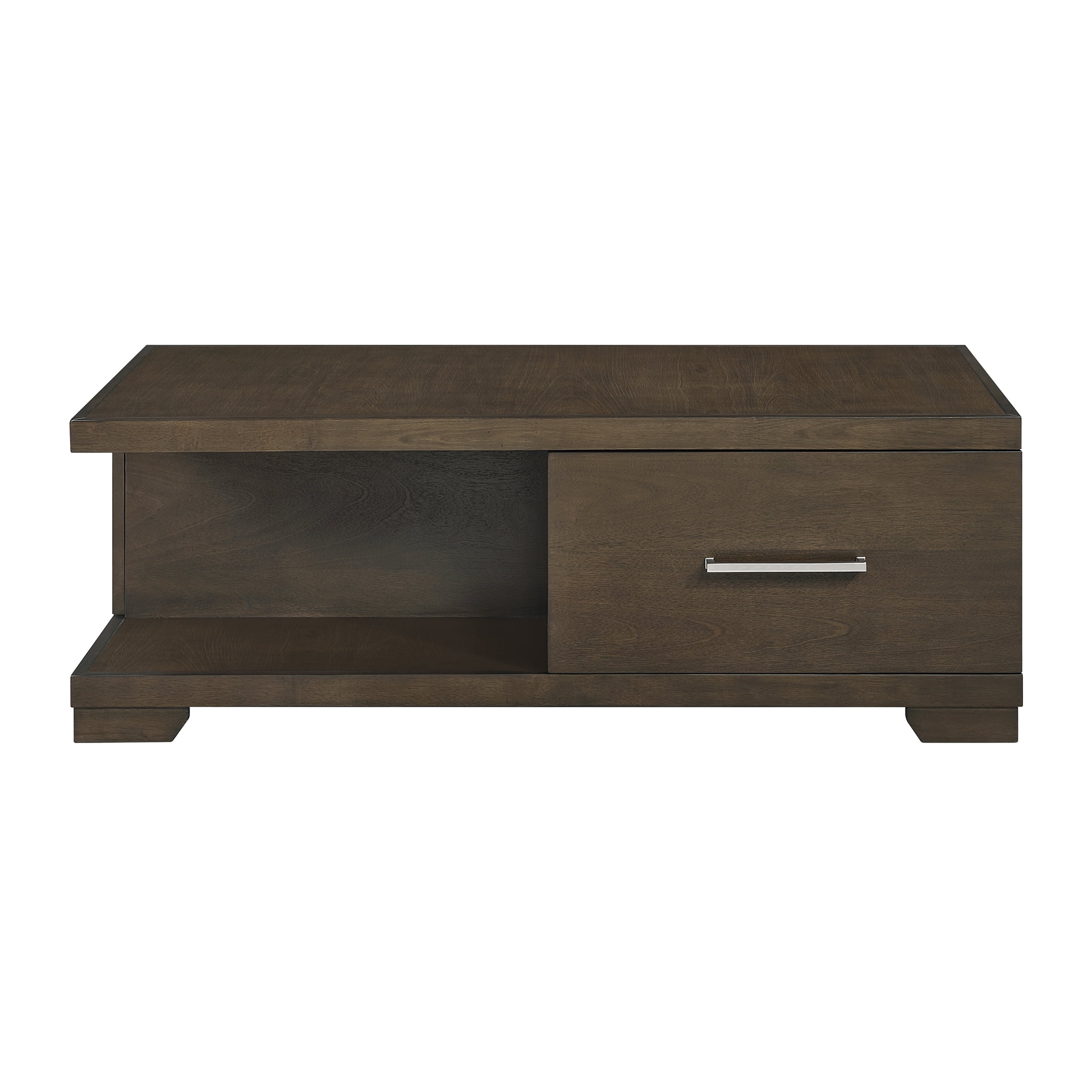 OakvillePark Alton Wood Cocktail Table, 1 Drawer, Hidden Storage with Doors, Casters, Espresso