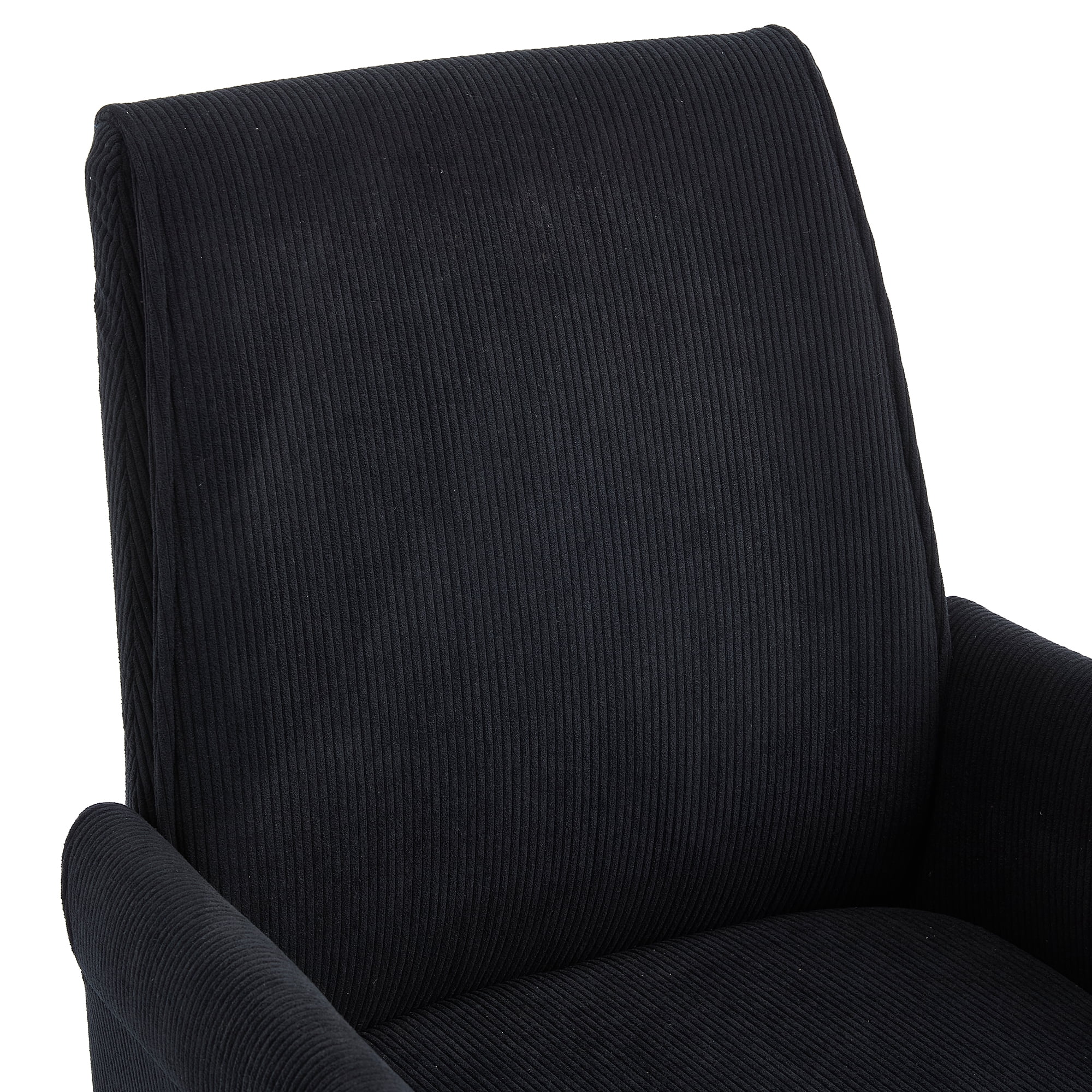 Mid Back Office Chair with Ergonomic Design, Fabric Lumbar Support, Adjustable Golden Base for Desk Work, Black