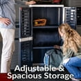 thumbnail image 3 of Sunnydaze Lockable Adjustable 48.75" Plastic 3-Shelf Freestanding Garage Storage Cabinet, Charcoal with Gray Trim, 3 of 21