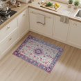 thumbnail image 2 of ODIKA 3'x5' Oushak Floral Lattice With Distressed Medallion And Vintage Boho Accents Washable Accent Rug None for Bedside, Nursery Room, Pet Friendly & Non-Shedding, 2 of 7