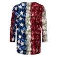thumbnail image 4 of Gamivast of the Day 4th of July Outfits For Women,4th of July Shirts Women,American Flag 3/4 Sleeve Crew Neck T-Shirt Tunic Tops Blouses Wine S Orders Placed by Me to be Delivered, 4 of 5