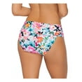 thumbnail image 2 of ISLAND ESCAPE Women's White Printed Stretch Lined Foldover Waistband Full Coverage Shirred Honey Bloom Bikini Swimsuit Bottom 14, 2 of 2