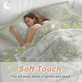 thumbnail image 4 of 3 Piece Sage Green Duvet Cover Set Queen Size,Microfiber Comforter/Quilt Cover with Corner Ties and 2 Pillowcases,Boho Retro Decorative Abstract Floral Ethnic All Season Bedding with Zipper Closure, 4 of 8